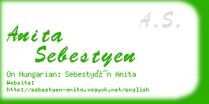 anita sebestyen business card